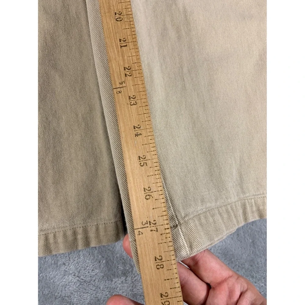 Empyre Pants Womens M Khaki Tan Chino Embroidered
